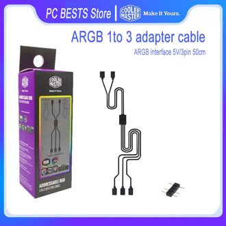 Cooler Master A-RGB 1 Tot 3 Addresable Rgb Conmector Kabel Splitter Voor Masterfan Adresseerbare Rgb Computer Chassis Fans