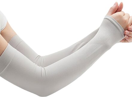 Cooling Mouwen Zonnebrandcrème En Ademende Outdoor Zomer Cooling Cover Mouwen Ijs Zijde Mouwen Voor Fietsen Wandelen Rijden Sport Grijs