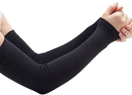Cooling Mouwen Zonnebrandcrème En Ademende Outdoor Zomer Cooling Cover Mouwen Ijs Zijde Mouwen Voor Fietsen Wandelen Rijden Sport zwart