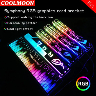 COOLMOON RGB25cm graphics card bracket cool color changing power supply warehouse light board LED light with magnetic lightstrip