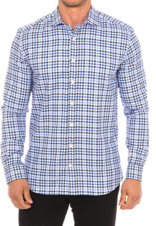 COOPER05 Geruit overhemd voor heren Blauw