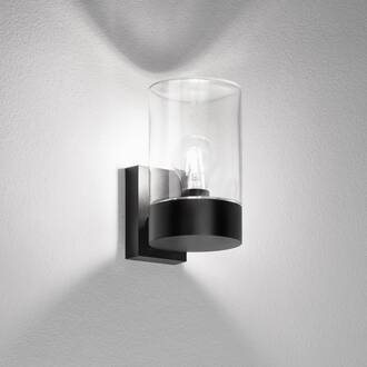 Cooquee buitenwandlamp, IP65 zwart structuur, transparant
