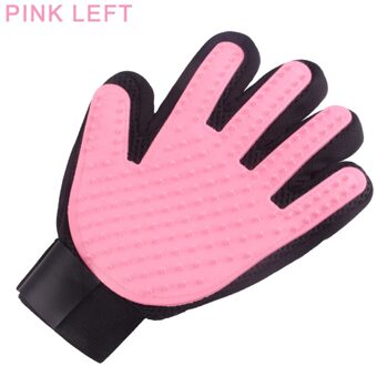 Copetsla Hond Pet Grooming Handschoen Siliconen Katten Borstel Kam Deshedding Haar Handschoenen Honden Bad Schoonmaakproducten Dier Kammen roze for links