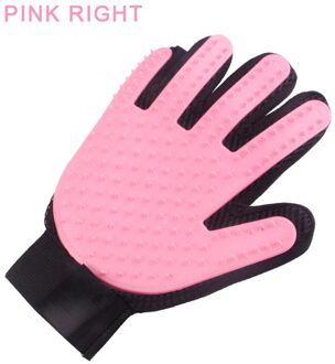Copetsla Hond Pet Grooming Handschoen Siliconen Katten Borstel Kam Deshedding Haar Handschoenen Honden Bad Schoonmaakproducten Dier Kammen roze for rechtsaf