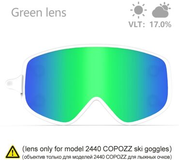COPOZZ Dual-gebruik Magnetische Ski Lens Quick-change 2440 Lenzen Volwassen Anti-fog UV400 Night Skiën Snowboard goggles voor Mannen & Vrouwen Outer groen lens