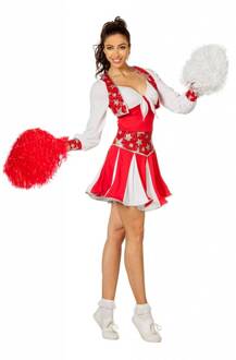 Coppens Cheerleader jurk luxe rood/wit voor dame