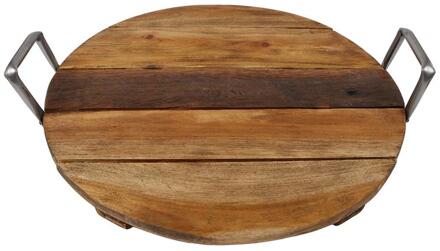 Coppens Dienblad Steigerhout Metalen Greep Maat M Zilverkleurig