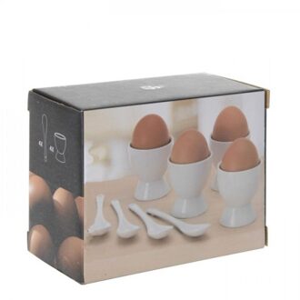 Coppens Eierkopjes met Kleine Lepeltjes - 4 Setjes