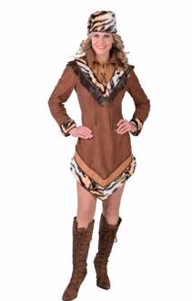 Coppens Indiaan Kostuum | Lady David Crocket Trapper Wilde Westen | Vrouw | Medium | Carnaval kostuum | Verkleedkleding
