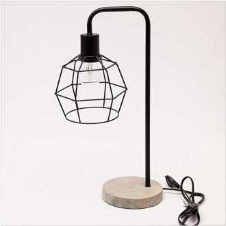 Coppens Industriële Tafellamp 15x28x49 Cm Metaal/hout Zwart