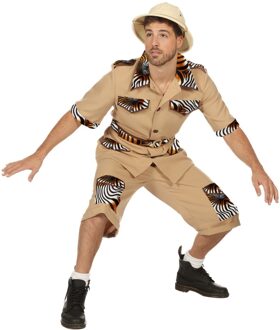 Coppens Jungle & Afrika Kostuum | De Jungle Slaapt Nooit Safari | Man | Maat 50 | Carnaval kostuum | Verkleedkleding