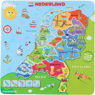 Coppens Marionette Puzzel Nederland - Houten Puzzel - Landkaart Nederland - 13 stukken - Hout