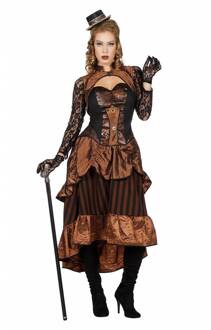 Coppens Steampunk Kostuum | Steampunk Victoria Bruin | Vrouw | Maat 38 | Halloween | Verkleedkleding