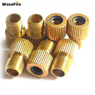 Copper Bicycle Valve Adapters Gas Nozzle Air Valve Mountain Road Bike Conversion head Converter Tube Presta To Schrader Adaptor