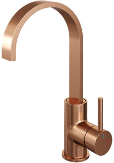 Copper Edition wastafelkraan hoog cascade - hendel 1 - geborsteld koper PVD