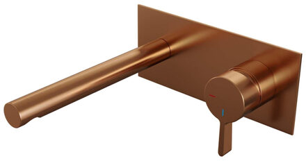 Copper Edition wastafelkraan inbouw ColdStart met inbouwdeel type S1 greep geborsteld koper PVD