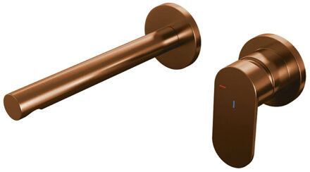 Copper Edition wastafelkraan inbouw ColdStart met inbouwdeel type S3 greep ronde rozetten geborsteld koper PVD