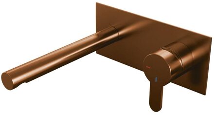 Copper Edition wastafelkraan inbouw ColdStart met inbouwdeel type S4 greep geborsteld koper PVD