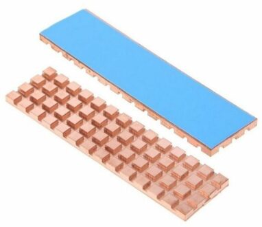 Copper Heat Sink with Thermal Pad for (M.2) NGFF 2280 SSD, Gold - small