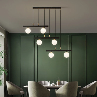 Copper Luxury LED Chandelier Dining Room Bedside Crystal Glass G9 Hanging Light Bar Coffee Shop Creative Postmodern Pendant Lamp