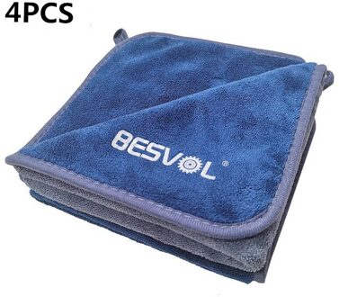 Coral Fleece Auto Poetsdoeken, 800gsm Auto Drogen Handdoek Microfiber Doek Voor Auto En Thuis Polijsten Wassen En Detaillering 4stk