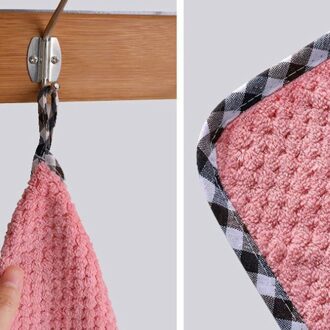 Coral Fleece Theedoek Met Naadloze Muur Haken Non-stick Vaatdoek Voor Huishoudelijke Keukens Theedoek