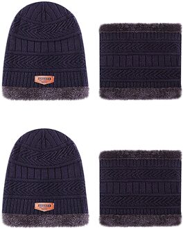 Coral Fleece Winter Hoed Mutsen Heren Hoed Sjaal Warm Ademend Wol Gebreide Hoed Mode Unisex Gebreide Hoeden Motorkap Twee stuk BU