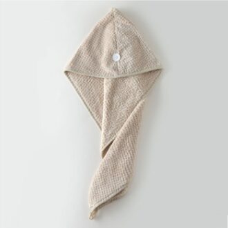 Coral Wol Absorberende Droog Haar Cap Snel Droog Haar Handdoek Snel Droog Handdoek Wrap Volwassen Douche Cap Absorberende Handdoek beige