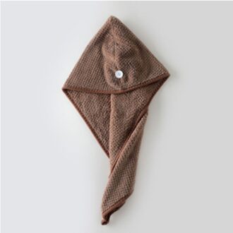Coral Wol Absorberende Droog Haar Cap Snel Droog Haar Handdoek Snel Droog Handdoek Wrap Volwassen Douche Cap Absorberende Handdoek donker koffie