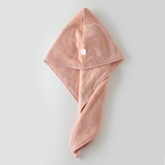Coral Wol Absorberende Droog Haar Cap Snel Droog Haar Handdoek Snel Droog Handdoek Wrap Volwassen Douche Cap Absorberende Handdoek roze
