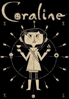 Coraline Symbols Unisex T-Shirt - Black - XL Zwart