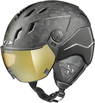Corao+ Carbon Limited Edition! Skihelm met Vizier mate/stealth soft touch | Extra veilig! | Meekleurend & Polariserend vizier