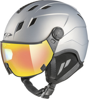 Corao+ Skihelm met Vizier grijs | Extra veilig! | Meekleurend vizier