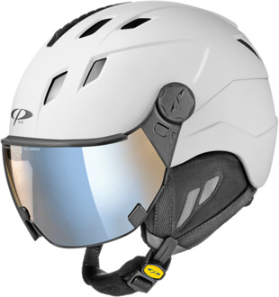 Corao+ Skihelm met Vizier wit | Extra veilig! | Meekleurend & Polariserend vizier