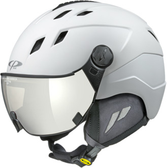 Corao+ Skihelm met Vizier wit | Extra veilig! | Meekleurend vizier