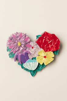 Corazon de Flores broche Multicolour