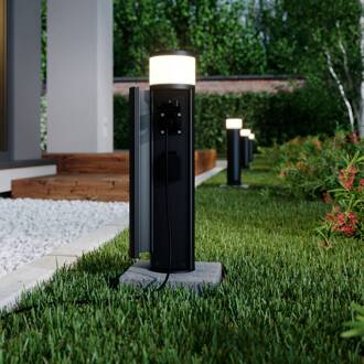 Corban sokkellamp, grijs, deur, stopcontacten, G9, IP44 antraciet