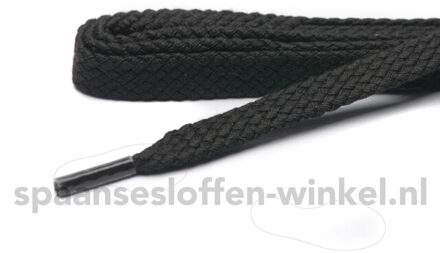 Cordial Katoenen plat veters 55 cm dikte 5 mm - maat One size Zwart