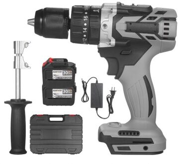 Cordless Drill Driver 2Pack 21V 6.0A Batteries Max Torque 200N.m 1/2 Inch Metal Keyless Chuck 20+3 Position 0-1550RMP Variable Speed Impact Hammer Drill Screwdriver With PlasticTool Box