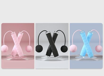 Cordless Skipping Fitness Gewichtsverlies Oefening Vetverbranding Kinderen Volwassen Meisjes Indoor Draadloze Touw + Draadloze Bal Jump Rope roze