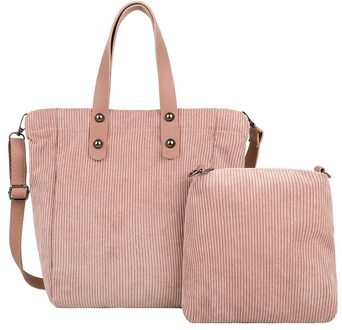 Corduroy Grote Tote Shopper Tassen Voor Vrouwen Canvas Vrouwelijke Schoudertas Crossbody Tas Stof Student Grote Handtassen Schooltas Roze