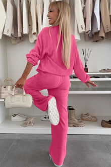 Corduroy Lounge Set Stoffig Roze
