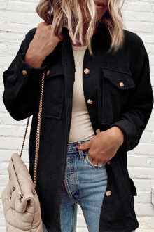 Corduroy Overhemdjack Met Zakken Zwart