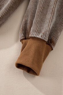 Corduroy Rits Hoodie Relaxed Fit - maat XL Bruin