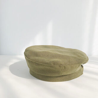 Corduroy Winter Achthoekige Cap Meisjes Vrouwelijke Baret Hoeden Voor Vrouwen Hoeden Krantenverkoper Britse Stijl Katoen Baretten Hoed Voor Meisjes Straat ary groen