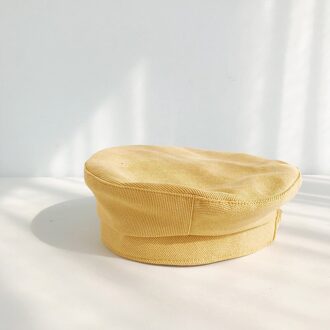 Corduroy Winter Achthoekige Cap Meisjes Vrouwelijke Baret Hoeden Voor Vrouwen Hoeden Krantenverkoper Britse Stijl Katoen Baretten Hoed Voor Meisjes Straat geel