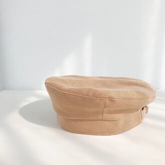 Corduroy Winter Achthoekige Cap Meisjes Vrouwelijke Baret Hoeden Voor Vrouwen Hoeden Krantenverkoper Britse Stijl Katoen Baretten Hoed Voor Meisjes Straat kameel