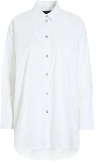 Core Cotton Oversized Shirt Wit Bitte Kai Rand , White , Dames