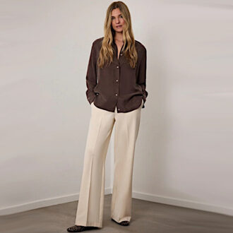 Corel broek carmelia solead laminato ivory - maat 38 Beige