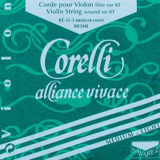 Corelli CO-803-ML vioolsnaar D-3 4/4 vioolsnaar D-3 4/4,medium light, alliance KF, aluminium-silver
